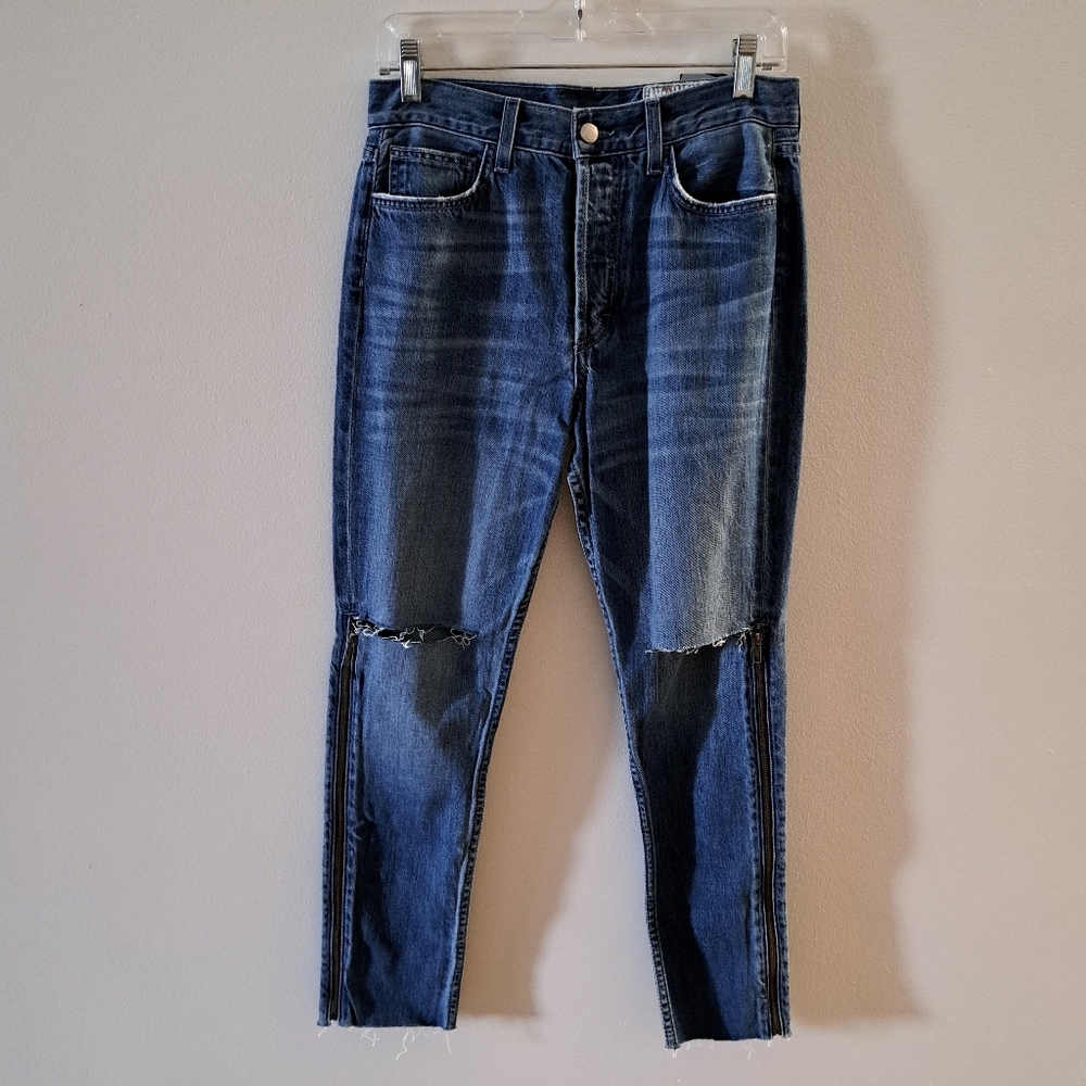 SIWY Jeans Distressed NWT Button Fly, Zipper Details On Each Leg Sz 26